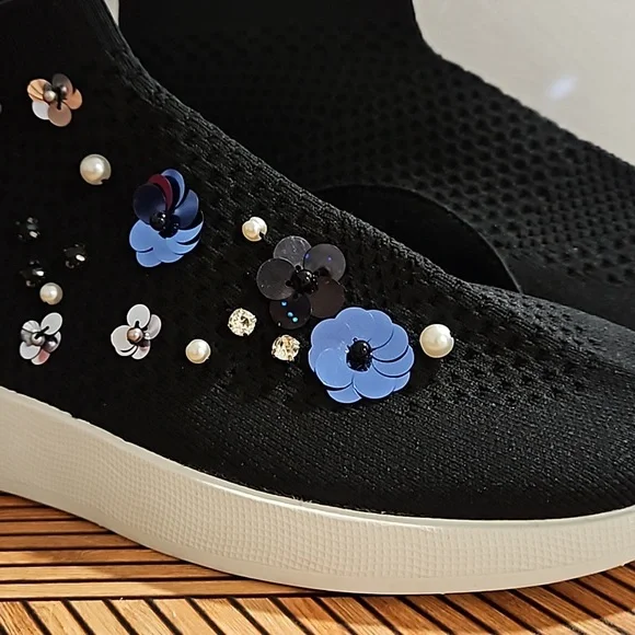 Zara Woman sequin beaded rhinestone embellished shoes sz.9.5 slip on NWOT - Picture 11 of 11